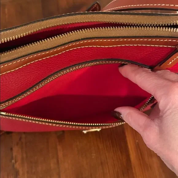 Dooney & Bourke Pebble Leather Presley Crossbody Red - Picture 14 of 15